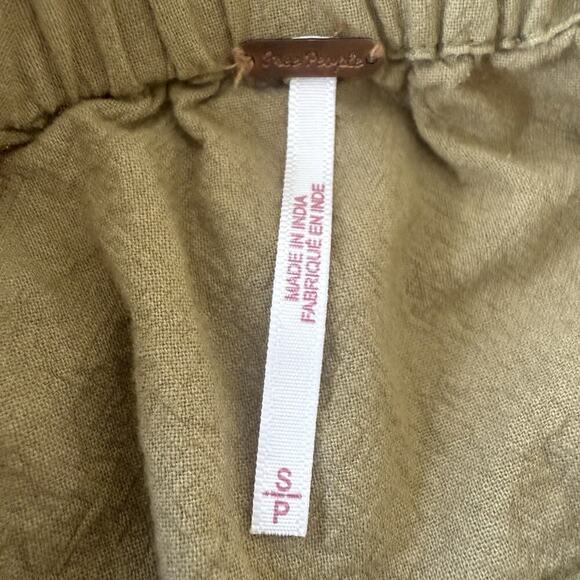 FREE PEOPLE Mariposa Mini Skirt Cocoa Utility Cotton Pockets Boho Size Small - Picture 5 of 8